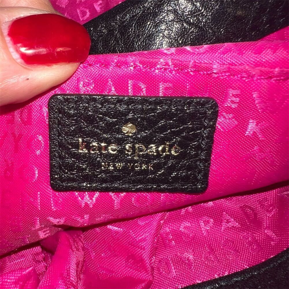 Kate Spade Black Quilted Leather Crossbody Bag Gold Chain Strap - Picture 9 of 12